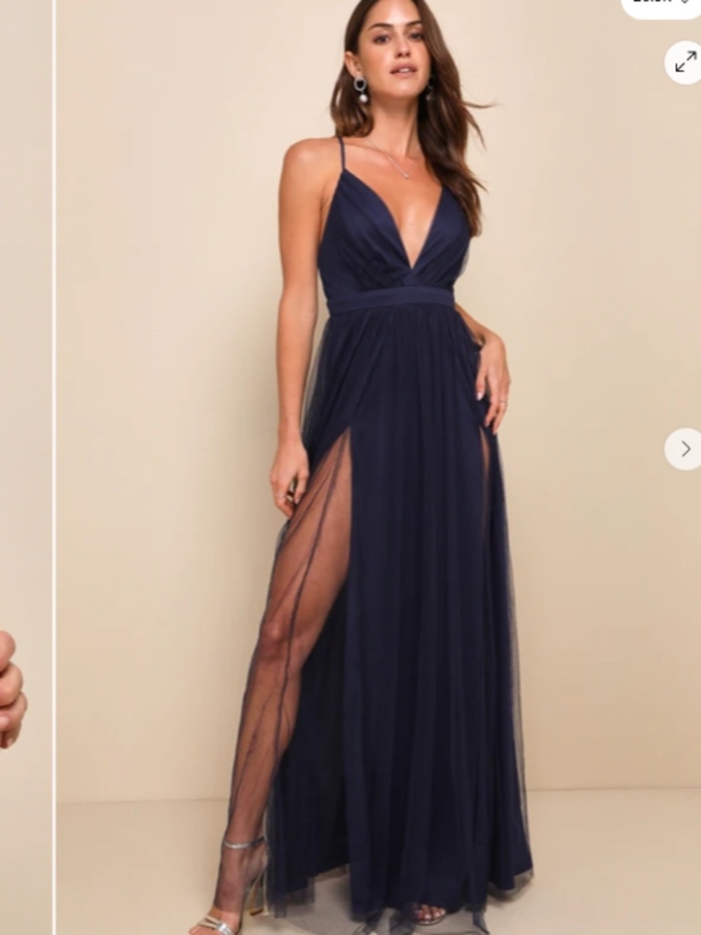 LULU's Prom Wedding Special Event Sexy Flowy Tulle Romantic Chic Maxi Dress